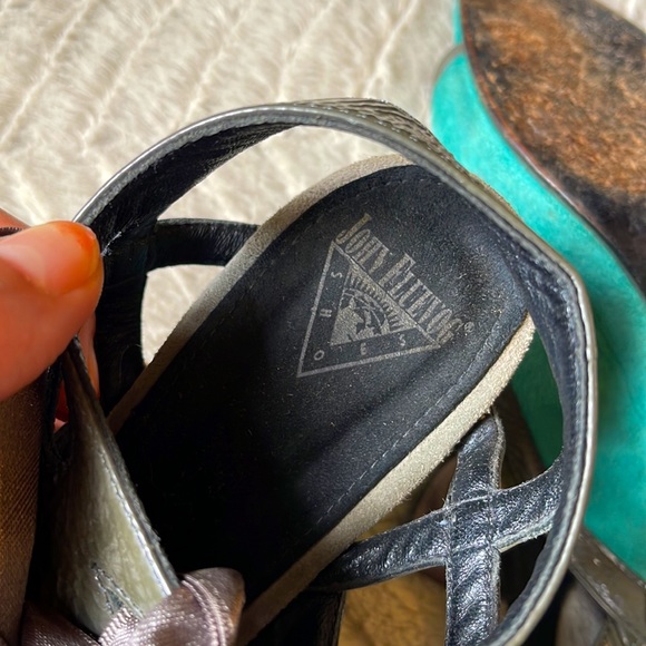 Used John Fluevog Turquoise Suede Miracle Heels - Picture 5 of 6